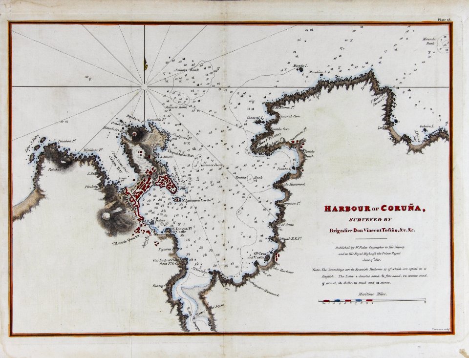 Harbour of Coruña (map, 1812)