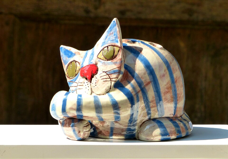 Cat ceramic decoration