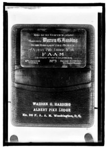 Harding, Masonic card LCCN2016845277