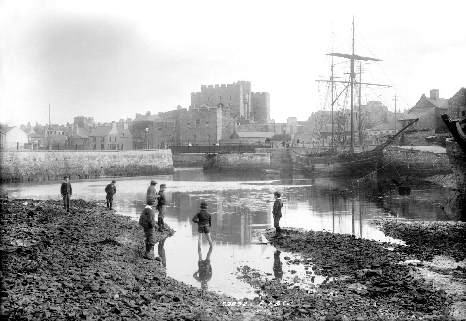Harbour and Castle Rushen, Castletown, Isle of Man RMG G02866