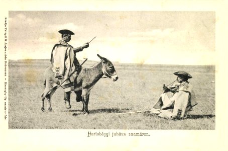 Haranghy György Hortobágyi juhász szamáron 0124168