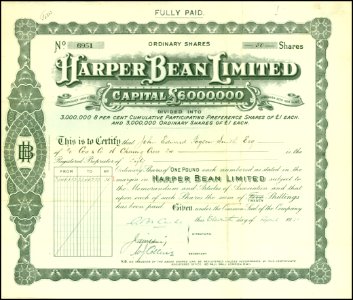 Harper Bean Ltd 1921 photo