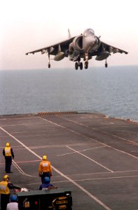 Harrier GR7 landing on HMS Illustrious (R06) 1998