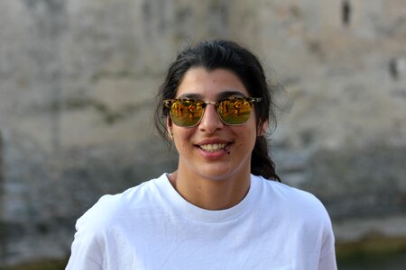 Woman smile glasses photo