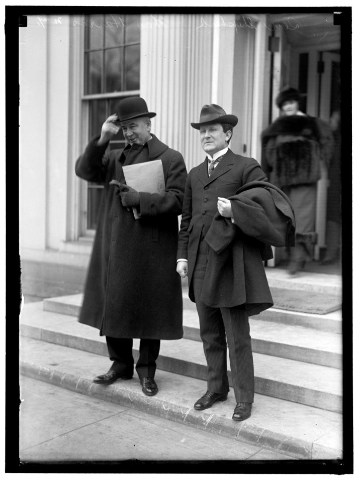 HARRIS, THEODORE, OF NEW YORK. LEFT, LEAVING WHITE HOUSE WITH SEN. SHEPPARD LCCN2016866091