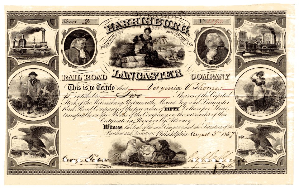 Harrisburg, Portsmouth, Mount Joy and Lancaster RR 1857