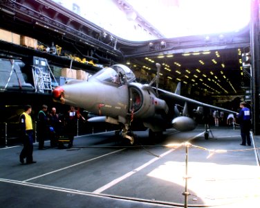 Harrier GR7 on lift of HMS Illustrious (R06) 1998