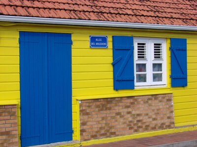 West indies yellow house facade photo