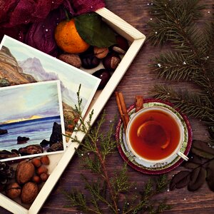 Tea wood tray photo