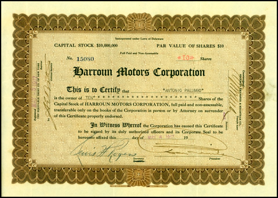 Harroun Motors 1917