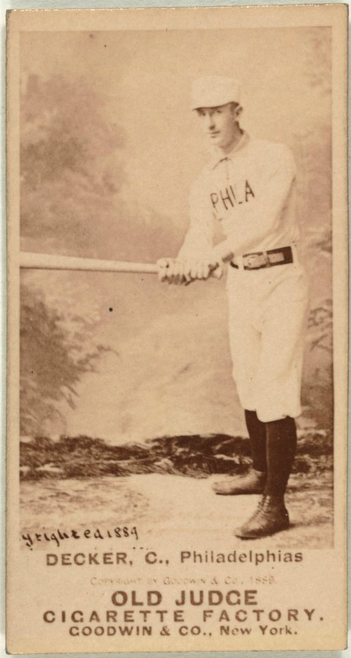 Harry Decker, Philadelphia Quakers, Philadelphia Phillies, baseball card portrait LCCN2007686884