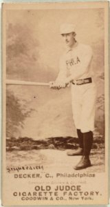 Harry Decker, Philadelphia Quakers, Philadelphia Phillies, baseball card portrait LCCN2007686884