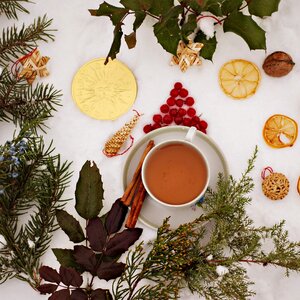 Winter background drink