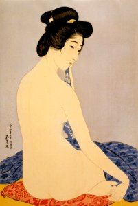 Hashiguchi Goyō, Woman after bath, 1920
