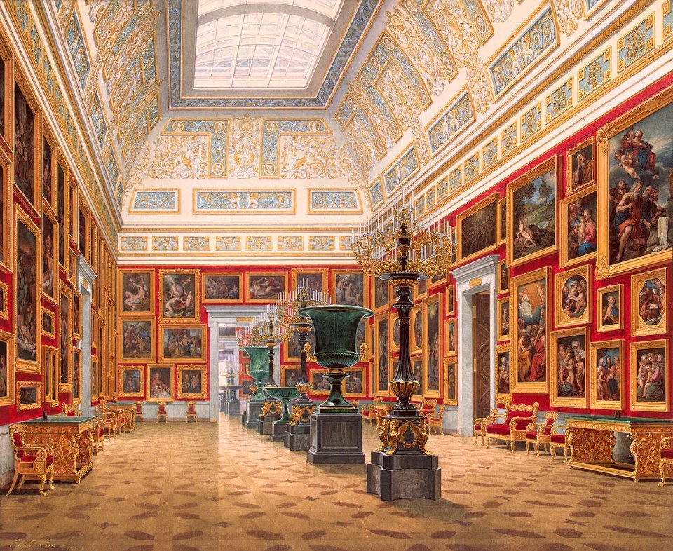 Hau. Interiors of the New Hermitage. The Room of Italian Art