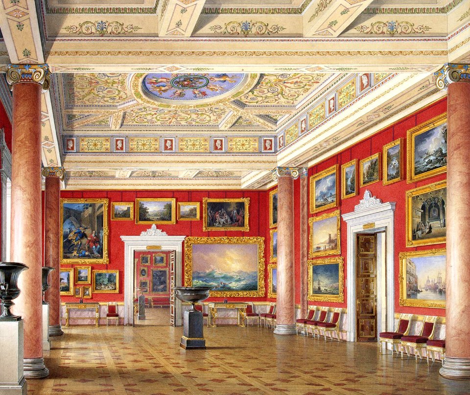 Hau. Interiors of the New Hermitage. The Room of the Russian School