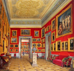 Hau. Interiors of the New Hermitage. The Room of the German School. 1860