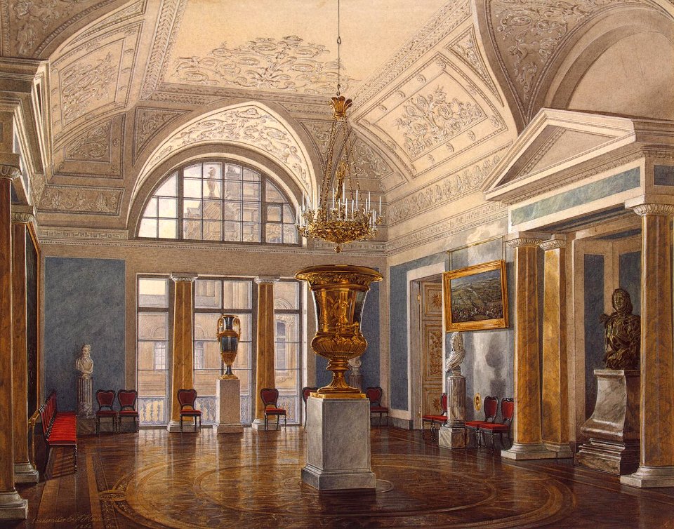Hau. Interiors of the Winter Palace. The Apollo Hall. 1862