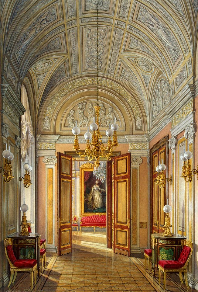 Hau. Interiors of the Small Hermitage. The Study. 1865