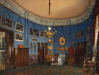 Hau. Interiors of the Small Hermitage. The Bedroom of Crown Prince Nikolai Alexandrovich