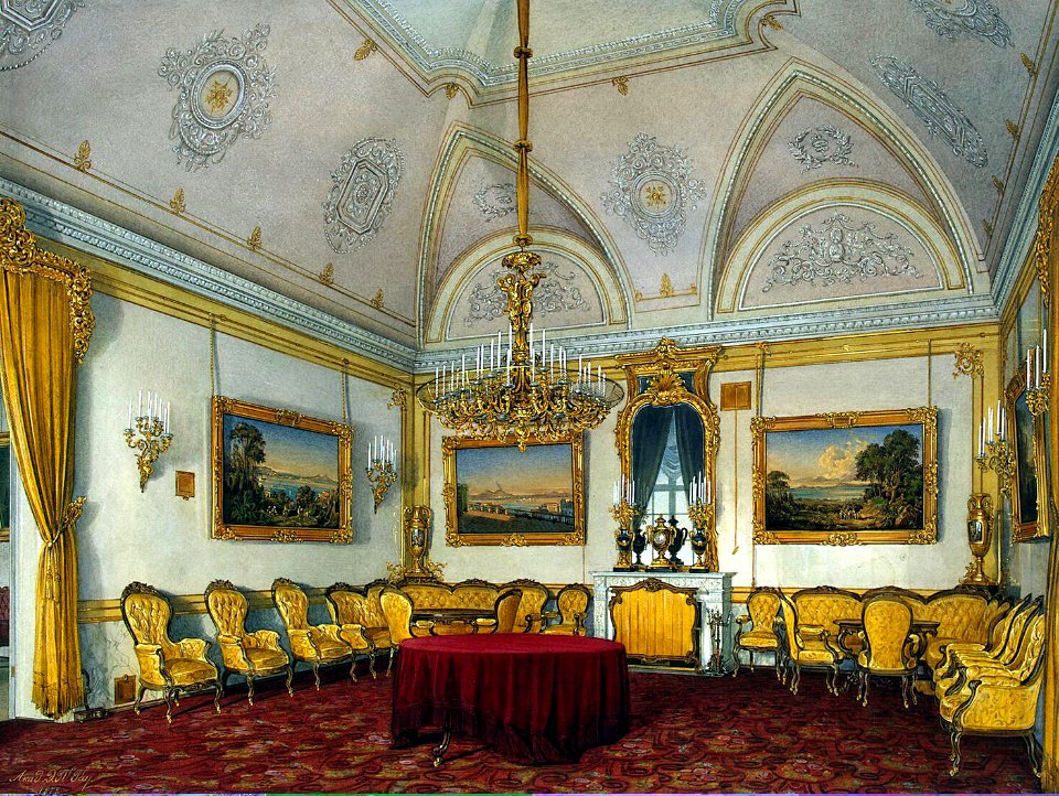 Hau. Interiors of the Winter Palace. The Third Reserved Apartment. The Drawing-Room. 1872