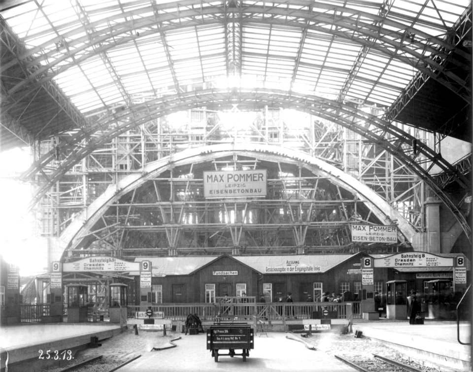 Hauptbahnhof Bau Leipzig 1913