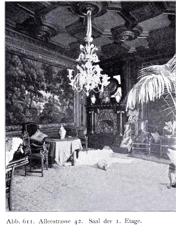 Haus Alleestraße 42 in Düsseldorf, Saal der 1. Etage, Saal umgebaut durch Jacobs & Wehling (1862-1913)