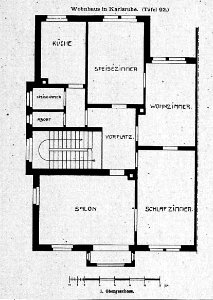 Haus in Karlsruhe, Hirschstr. 95, Architekt Billing & Mallebrein Karlsruhe, Tafel 92 Grundriss