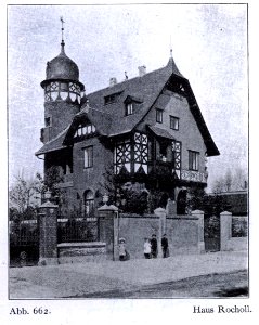 Haus Rocholl an der Kaiserswerther Straße 200 in Düsseldorf, erbaut von 1893 bis 1894, Architekten Klein & Dörschel, Bauherr war der Maler Theodor Rocholl