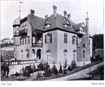 Haus Sack am Grafenberger Wald an der Straße nach Rath in Düsseldorf, erbaut vor 1904, Architekt Thilo Schneider