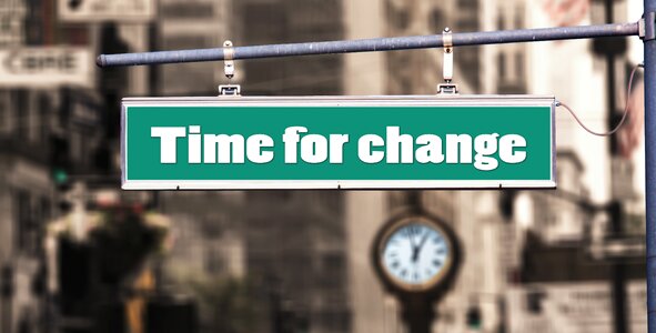 Road clock street sign photo