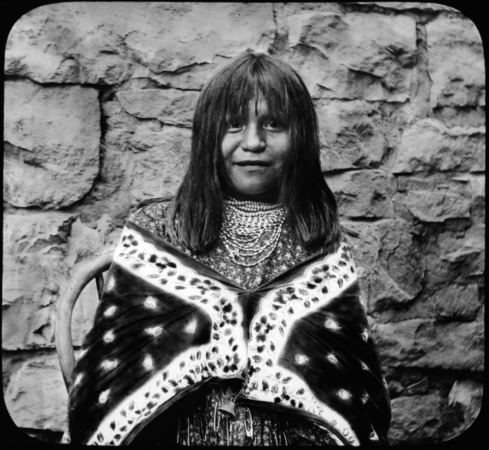 Havasupai Girl Wearing Beads and Cape - NARA - 520078