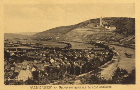 Hassmersheim, Baden-Württemberg - Stadtansicht mit Schloss Hornberg (Zeno Ansichtskarten)