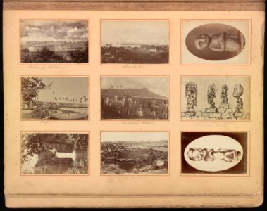 Hawaii album, p. 16, Honolulu, Hilo, idol statues and landscapes LCCN2016649493