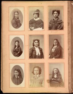Hawaii album, p. 28, portraits of women and girls LCCN2016651992