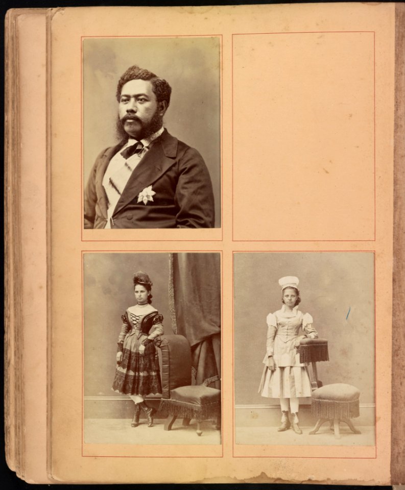Hawaii album, p. 34, portraits of men and women LCCN2016651985