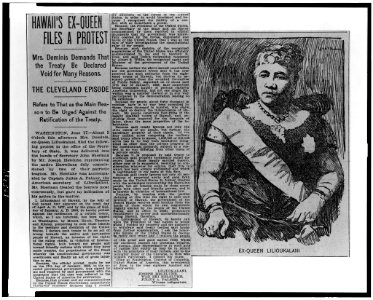 Hawaii's ex-queen files a protest. Ex-queen Liliuokalani LCCN92513972