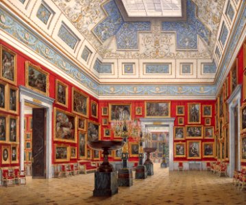 Hau. Interiors of the New Hermitage. The Room of the Flemish School