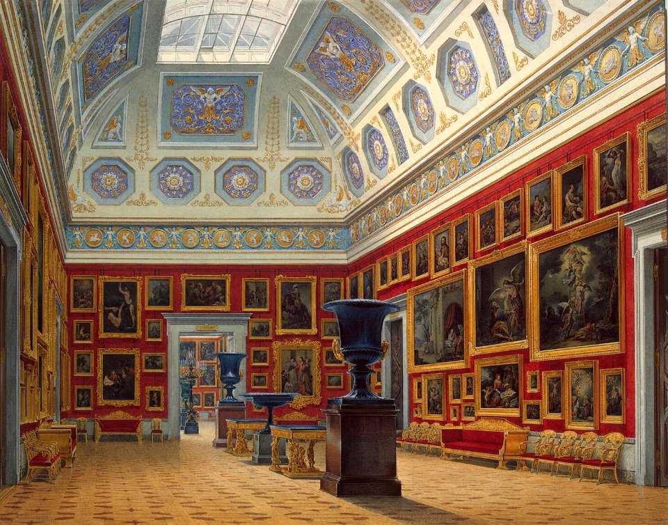 Hau. Interiors of the New Hermitage. The Room of Spanish Art