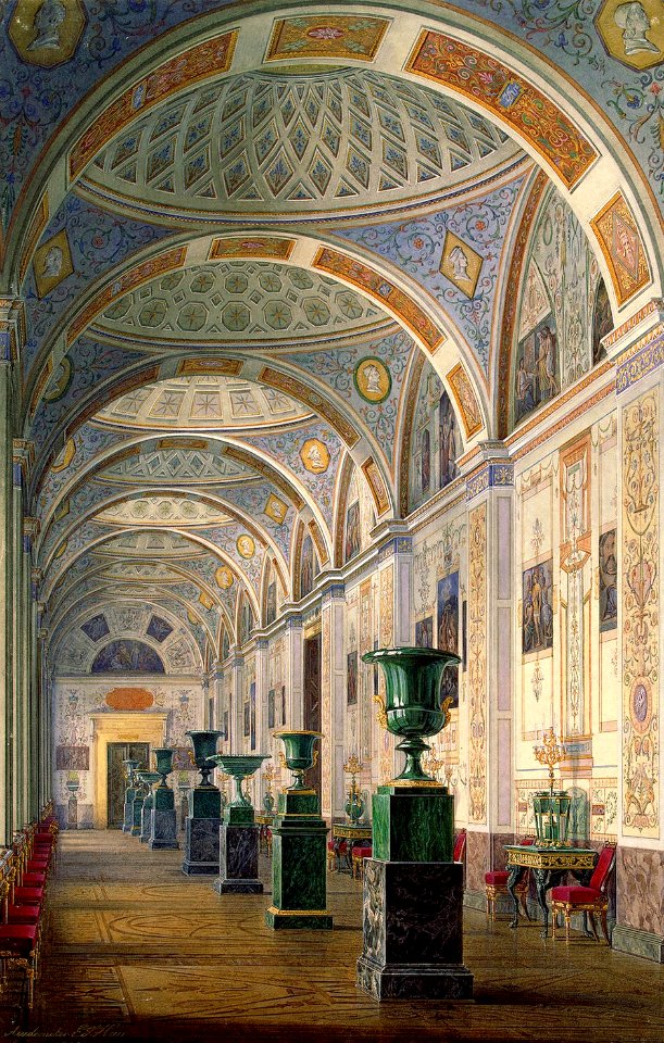 Hau. Interiors of the New Hermitage. The Gallery of the History of Ancient Painting