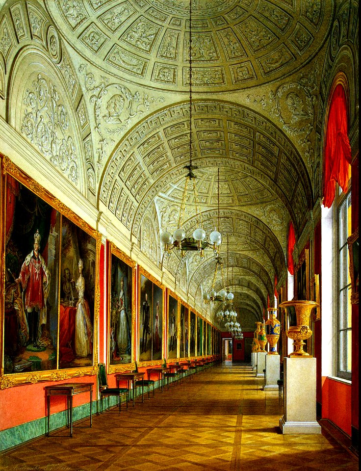 Hau. Interiors of the Small Hermitage. The Southern Part of the Romanov Gallery. 1864
