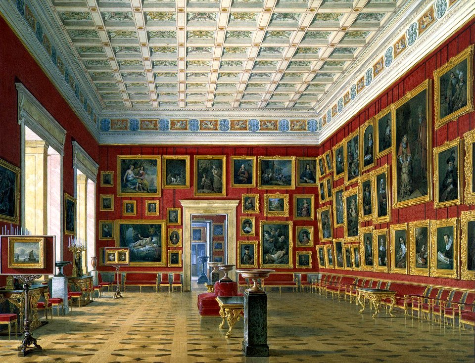 Hau. Interiors of the New Hermitage. The Room of Dutch and Flemish Art