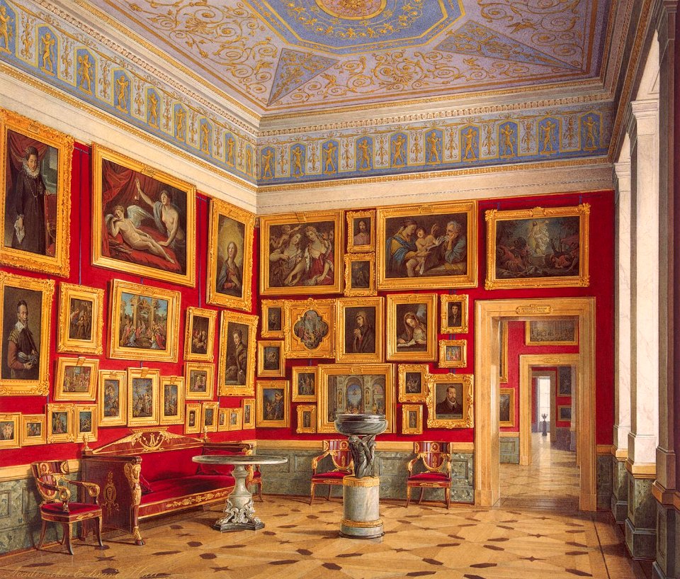 Hau. Interiors of the New Hermitage. The Study of Italian Art. 1860. 1