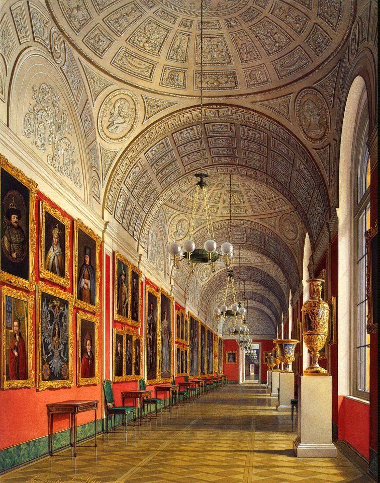 Hau. Interiors of the Small Hermitage. The Northern Part of the Romanov Gallery. 1864