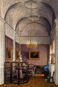 Hau. Interiors of the Winter Palace. The Boudoir of Empress Alexandra Fyodorovna. 1871