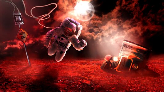 Cosmonaut spaceman sky