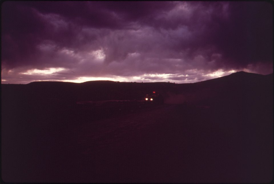 Hauling Coal at Night. Strip Mining at Black Mesa in Hopi Terrritory Has Raised Question of Run-Off and Possible Destruction of Hope Land (4265735849)
