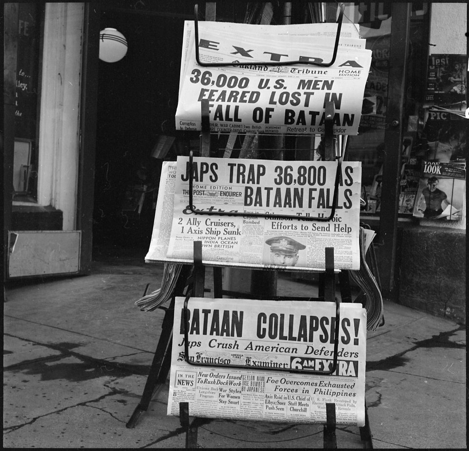 Hayward, California. As Bataan fell, as recorded in these newspapers of April 9, 1942, evacuation o . . . - NARA - 536016