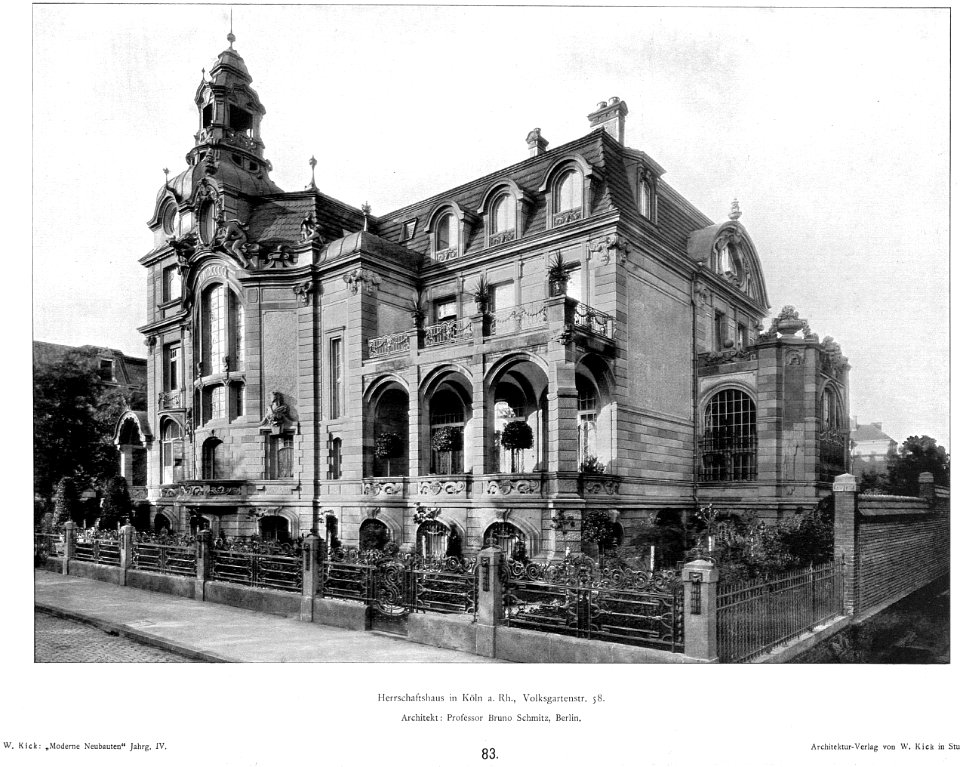 Haus in Köln, Volksgartenstr. 58, Architekt Prof. Bruno Schmitz, Berlin