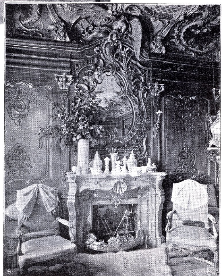 Haus Königsallee 13 in Düsseldorf, Kamin im Esszimmer, Esszimmer umgebaut durch Jacobs & Wehling (1862-1913)